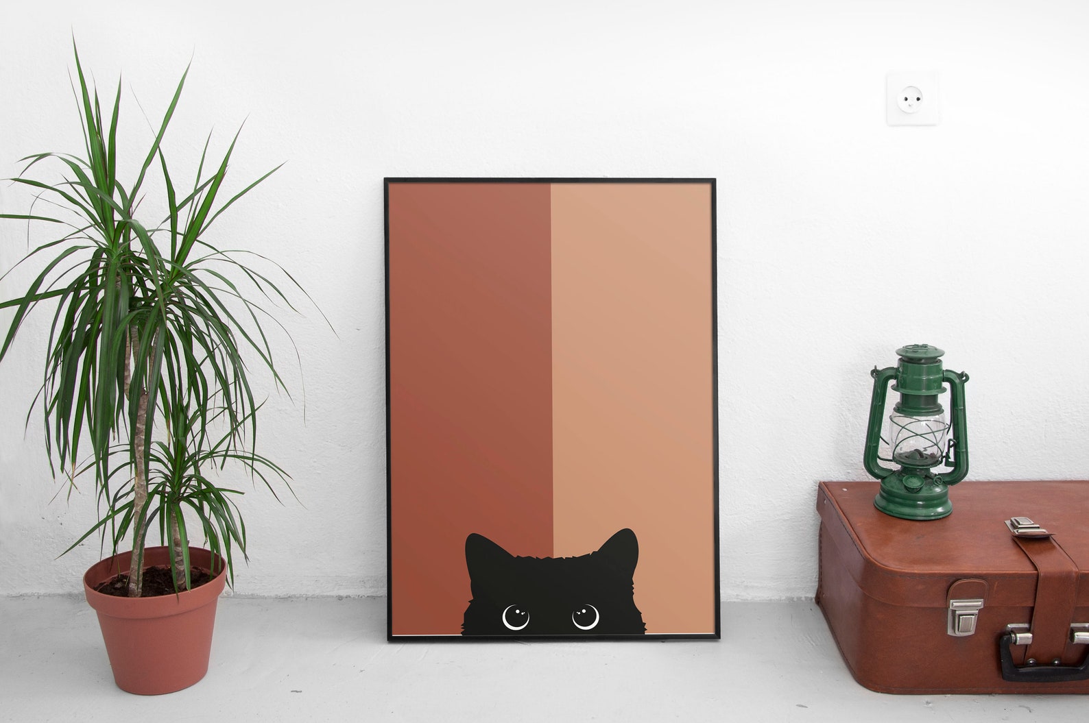 Cat Minimalist Poster Cat Wall Art Decor Printable Boho Etsy