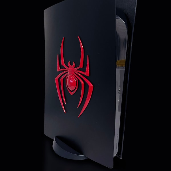 PS5 3D Custom Spiderman Mile Morales Logo Faceplate Add-On
