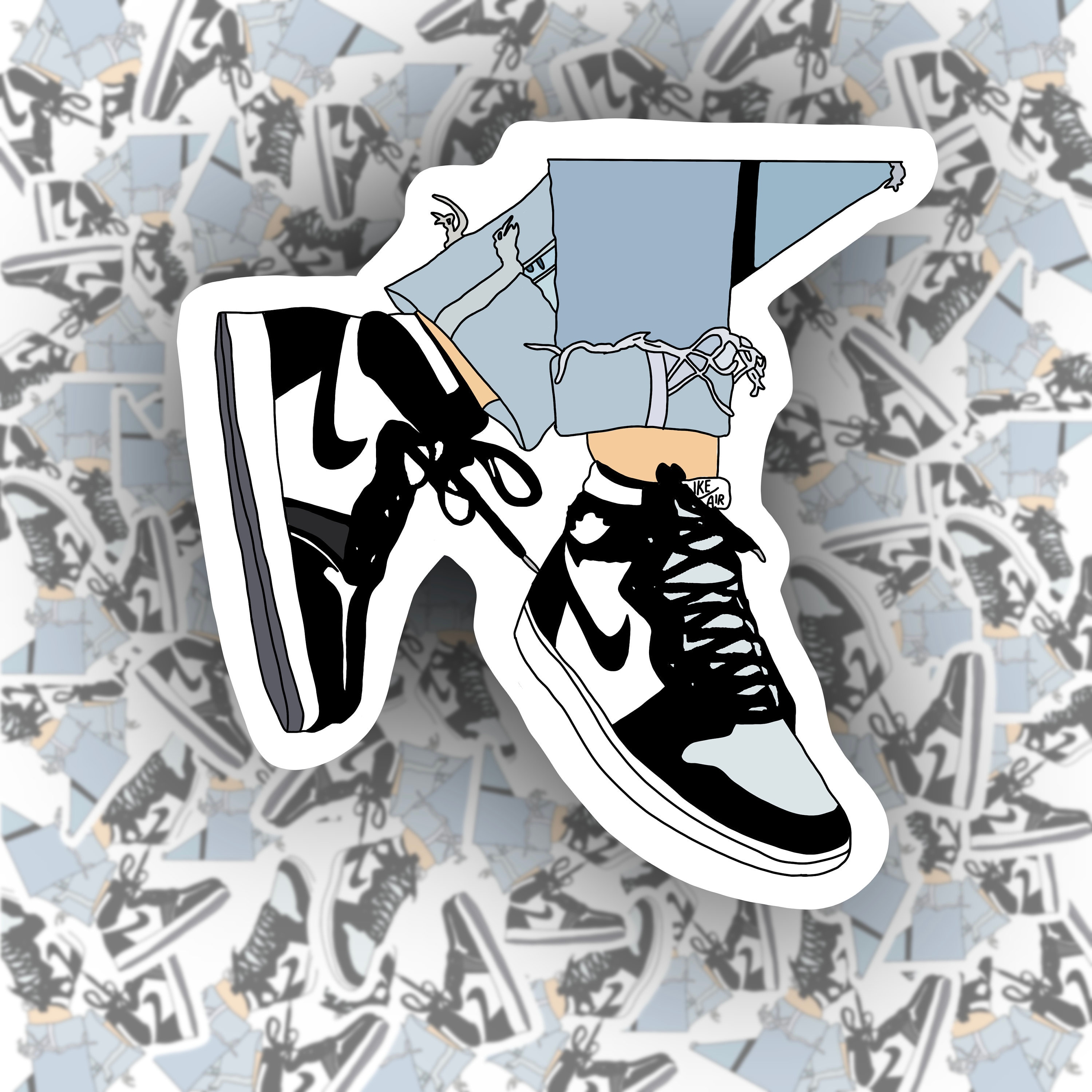 Nike Jordan 1 sneaker sticker waterproof laminated vinyl Etsy