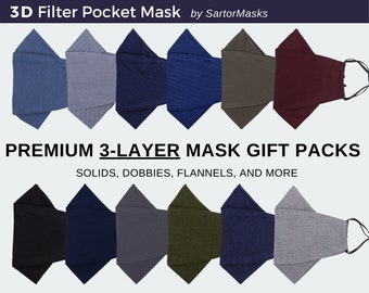 Bundle and Save | 15% OFF | 3D Filter Pocket Mask | 3 Layers | No Glass Fog Design | Egyptian Cotton | Fast Free Shipping from NYC