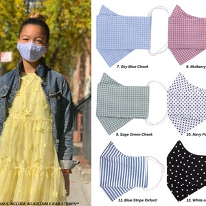 Kids Face Mask 100% Soft Cotton Child & Teen Sizes Fog-free 3D Mask for Glasses Most Comfortable School Mask Fast shipping from NY image 3