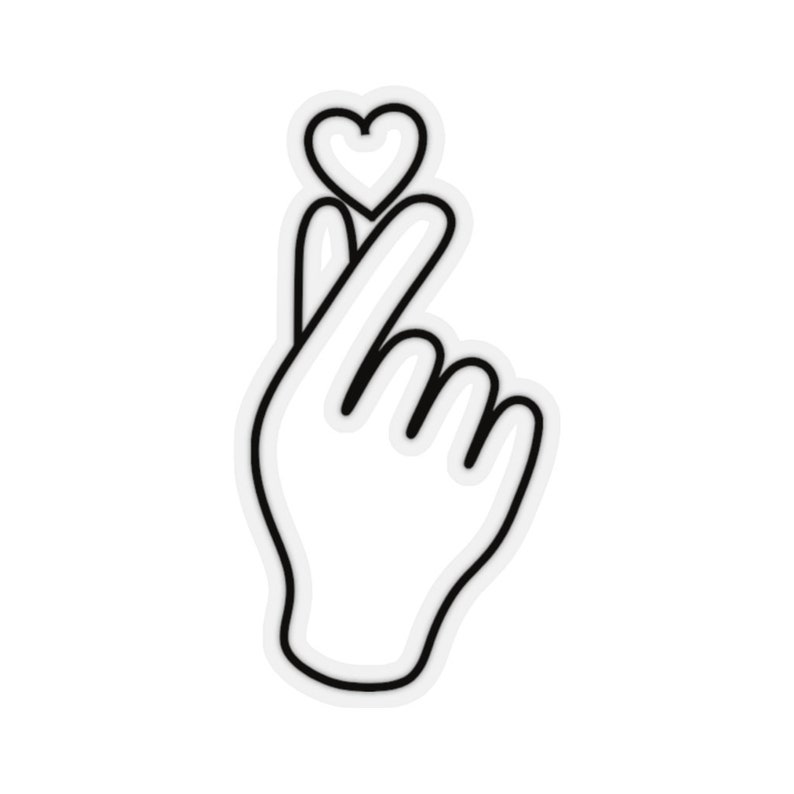 Korean Finger Heart Love Sign Kiss-Cut Stickers