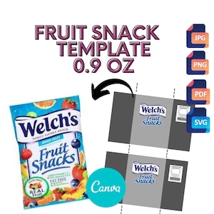 Fruit snack Canva Template I Editable Template I Canva Fruit Snack Template I Snacks Template  Canva Party Favors Editable party Favors