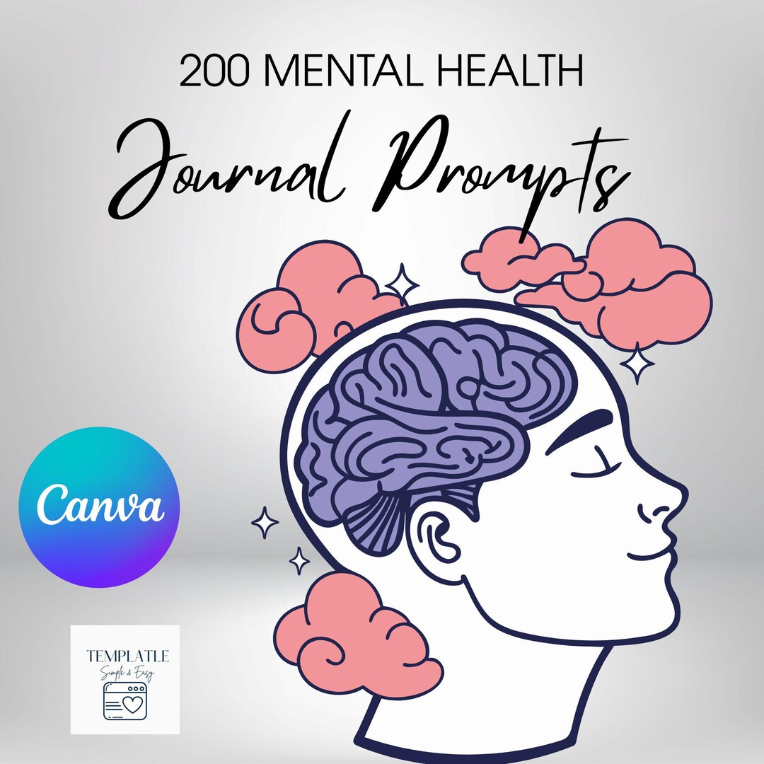 200 Mental Health Prompt | Canva Template | Digital Download ...