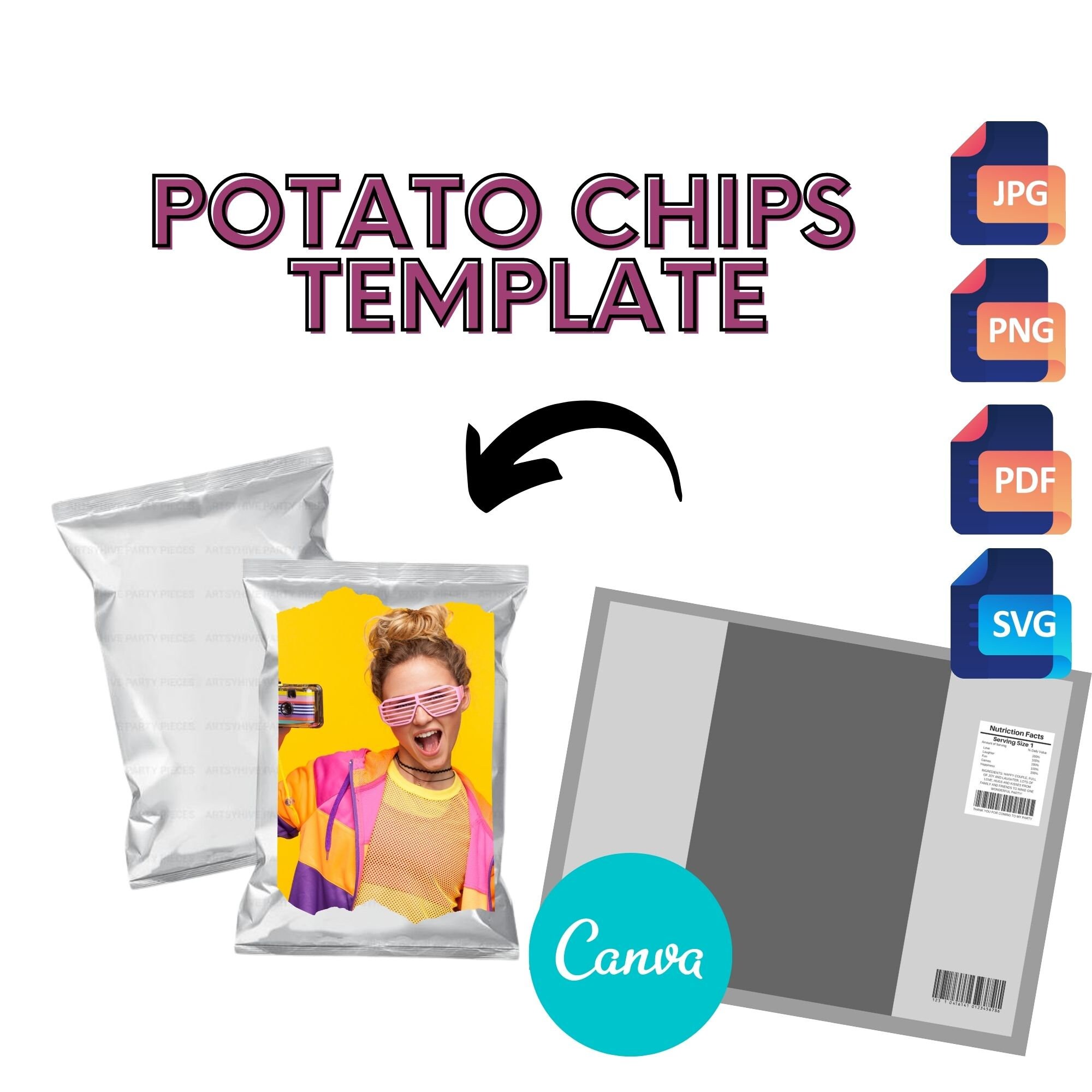 Potato Chips Template I Editable Template I Editable Favors I Favors Potato Chips Template I Editable Template I Editable Favors I Favors
