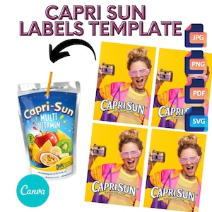 Capri Sun Canva Template I I Editable Template I Editable Favors I Favors Templates I Custom Templates I Canva Editable I Editable Party