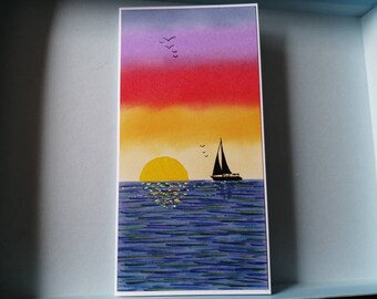 Sunset silhouette yacht