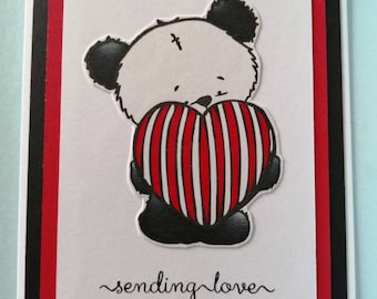 Cute panda with heart - sending love