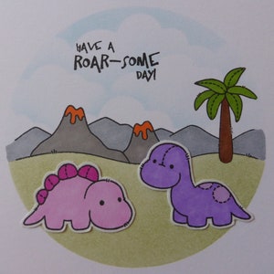 Cute personalisable dinosaur cards