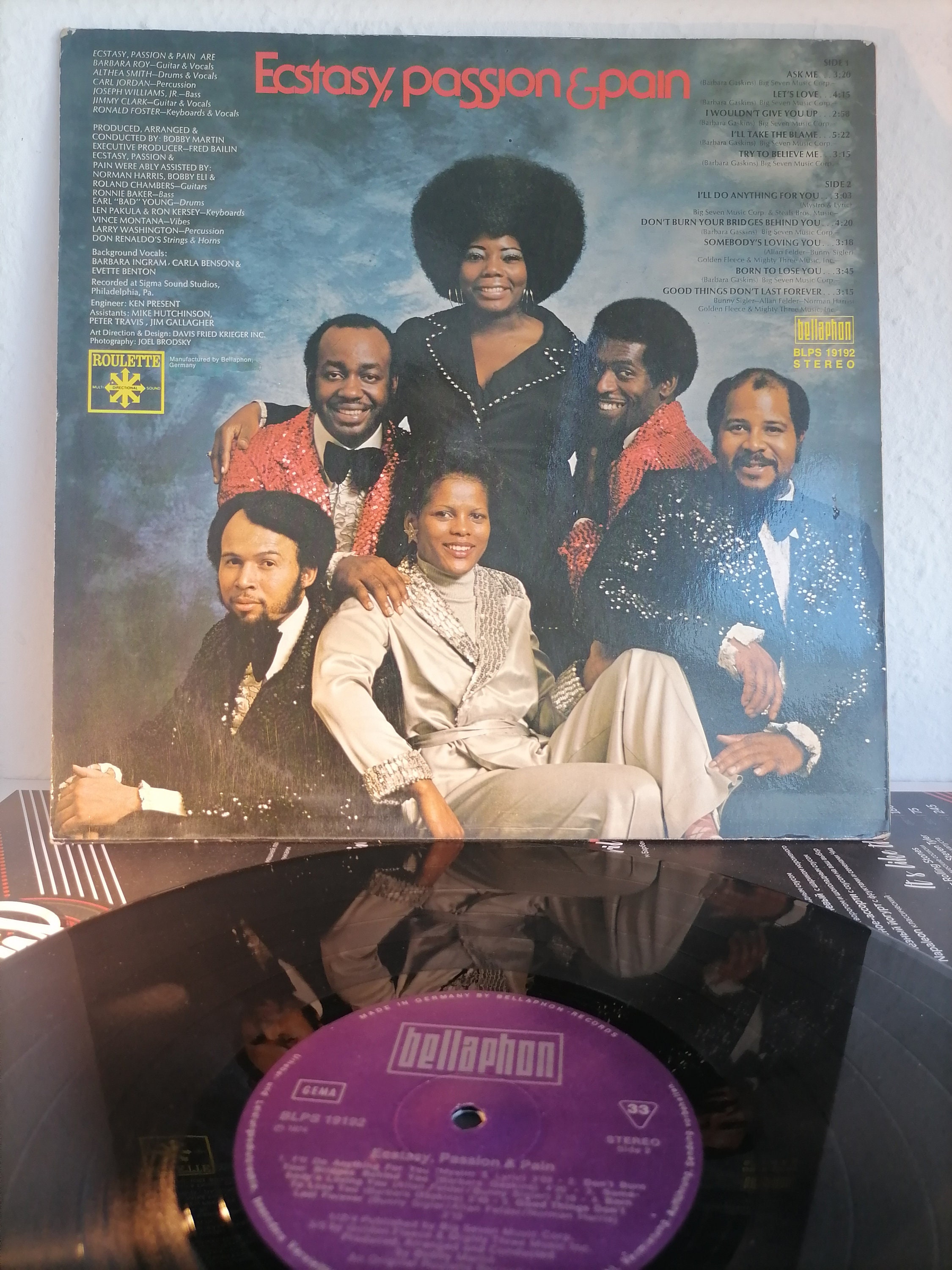 Ecstasy, Passion & Pain Vinyl Record U.S. Disco Soul Band/touch