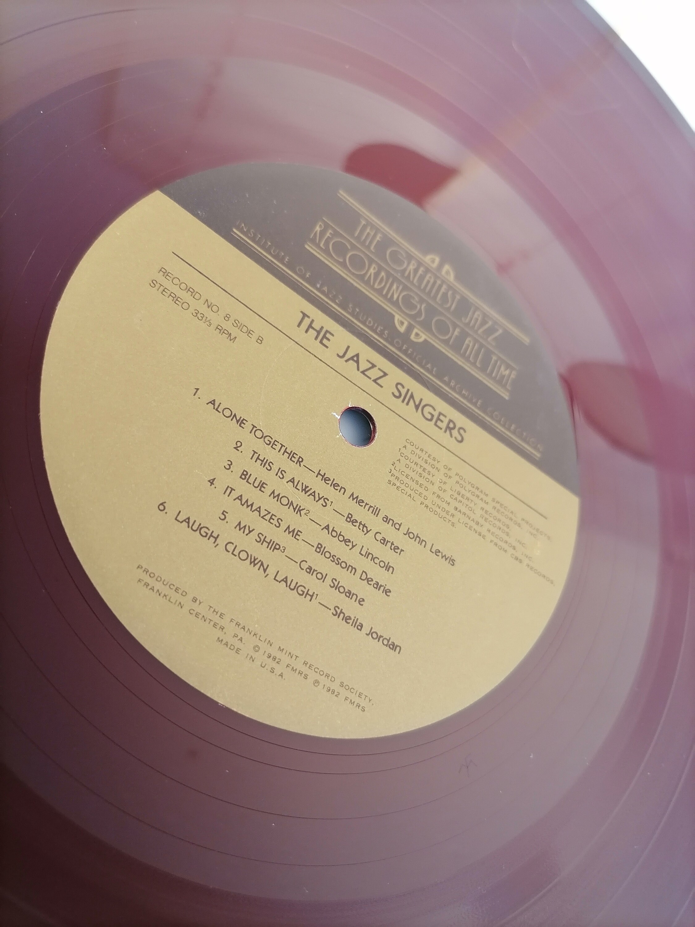 Vinyl Record the Jazz Singers Institute of Jazz Studies Official