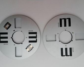 MAXELL Empty Metal Reel 2 pieces| 2 Window Silver | 10.5 inch by 1/4 inch tape/ Made in Japan