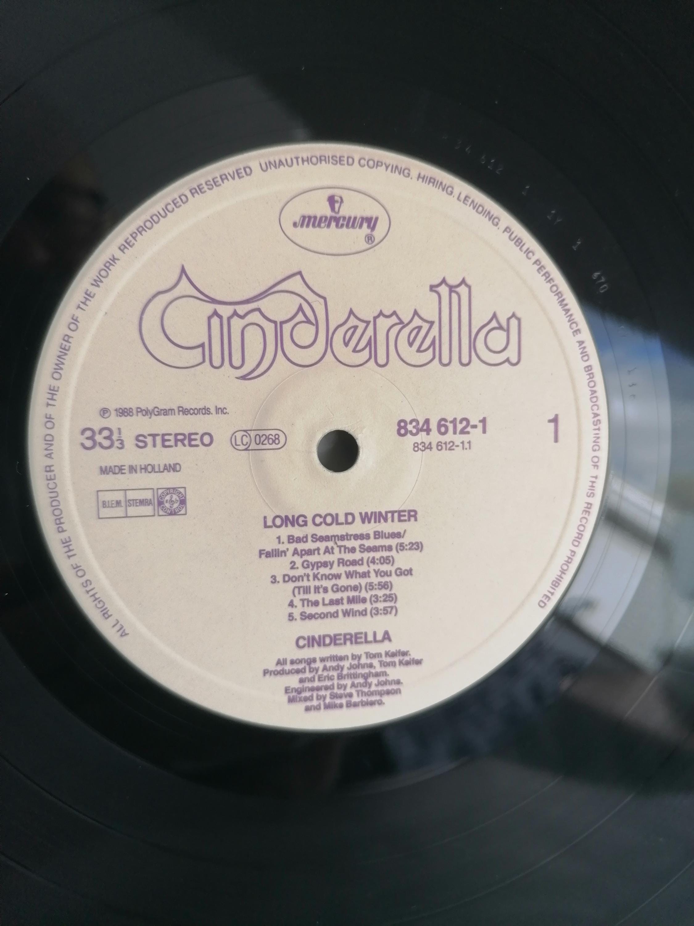 Cinderella - Long Cold Winter Record Vinyl Glam Electric Blues 