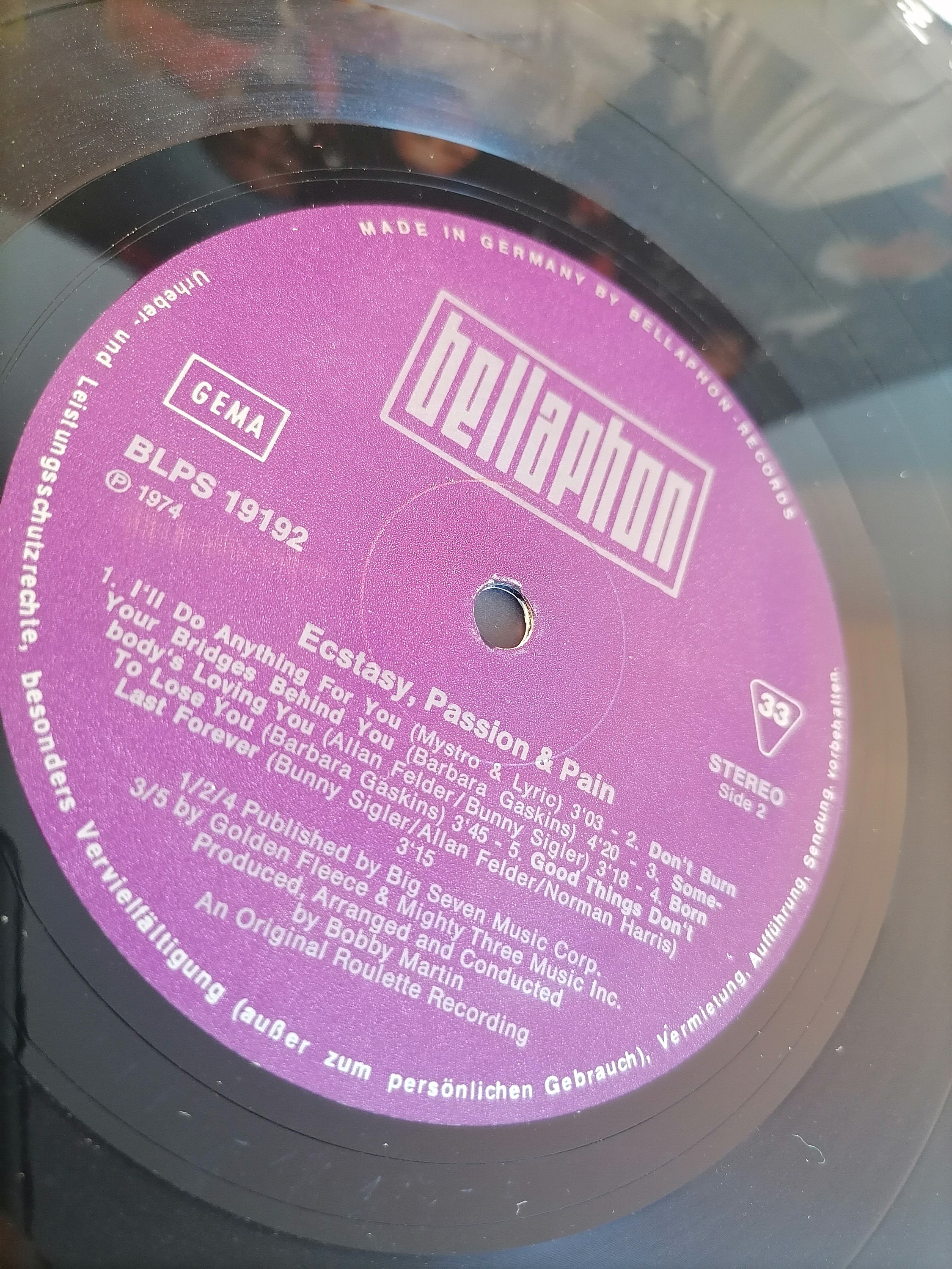 Ecstasy, Passion & Pain Vinyl Record U.S. Disco Soul Band/touch 