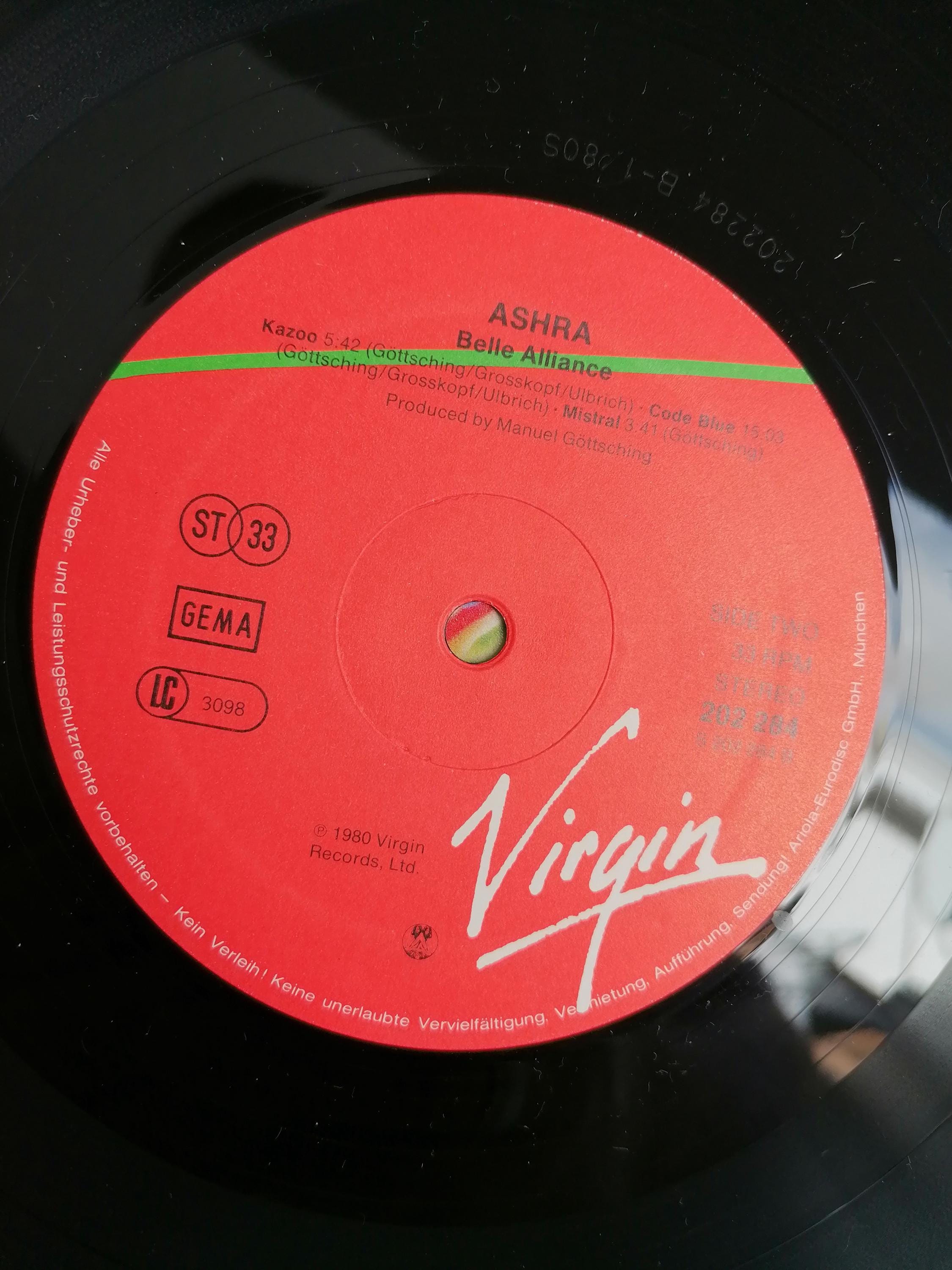 Ashra- Belle Alliance Record Vinyl Groupe pionnier allemand de 
