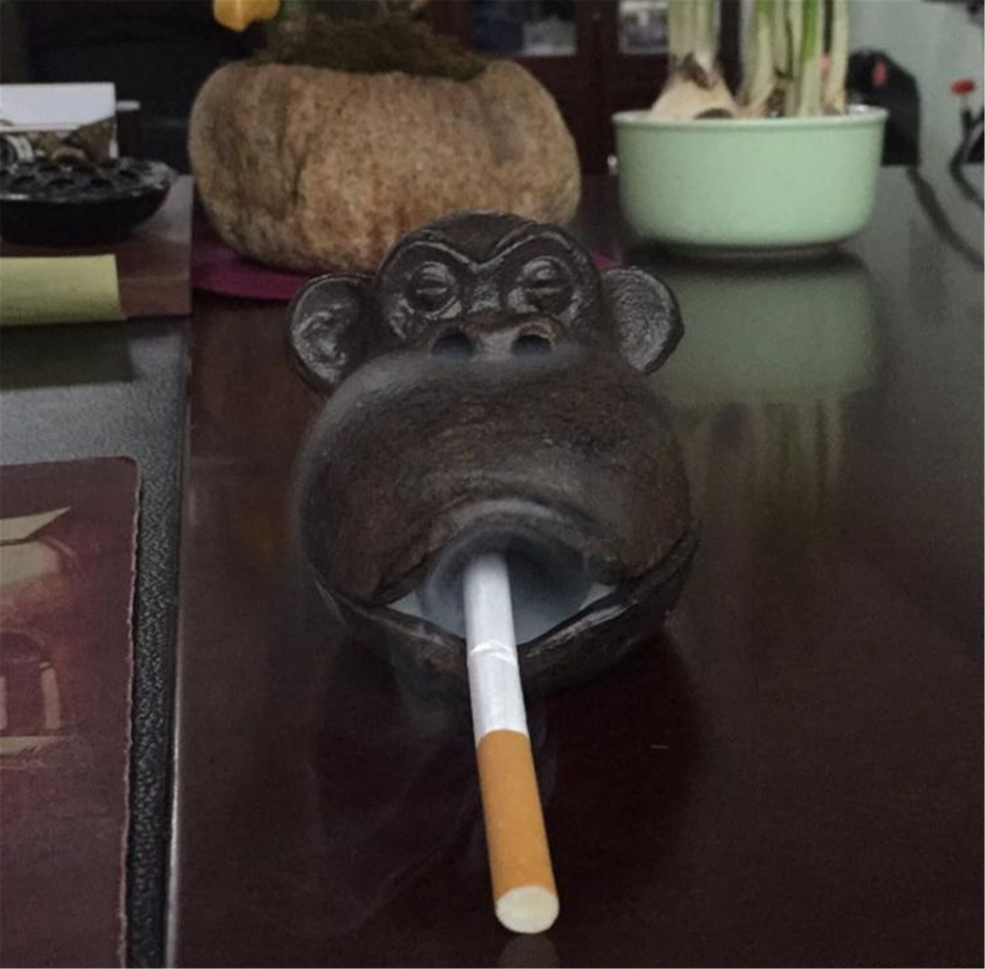 Ashtray with lid/Cast Iron Ashtray Gorilla Model Cigar Ashtray Etsy
