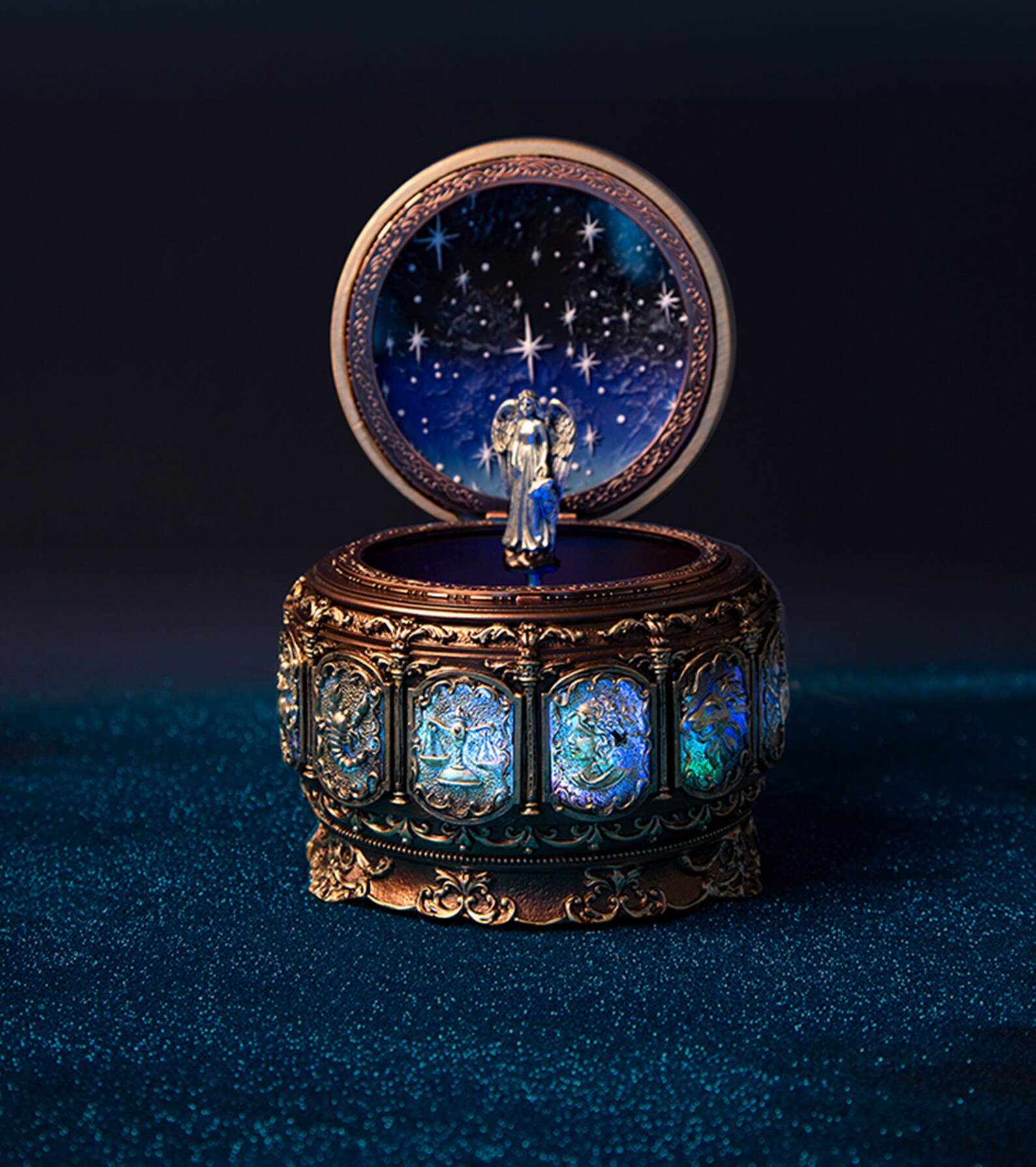 Twinkling LED Light Rotate Music BoxVintage Music Box with 12 Etsy