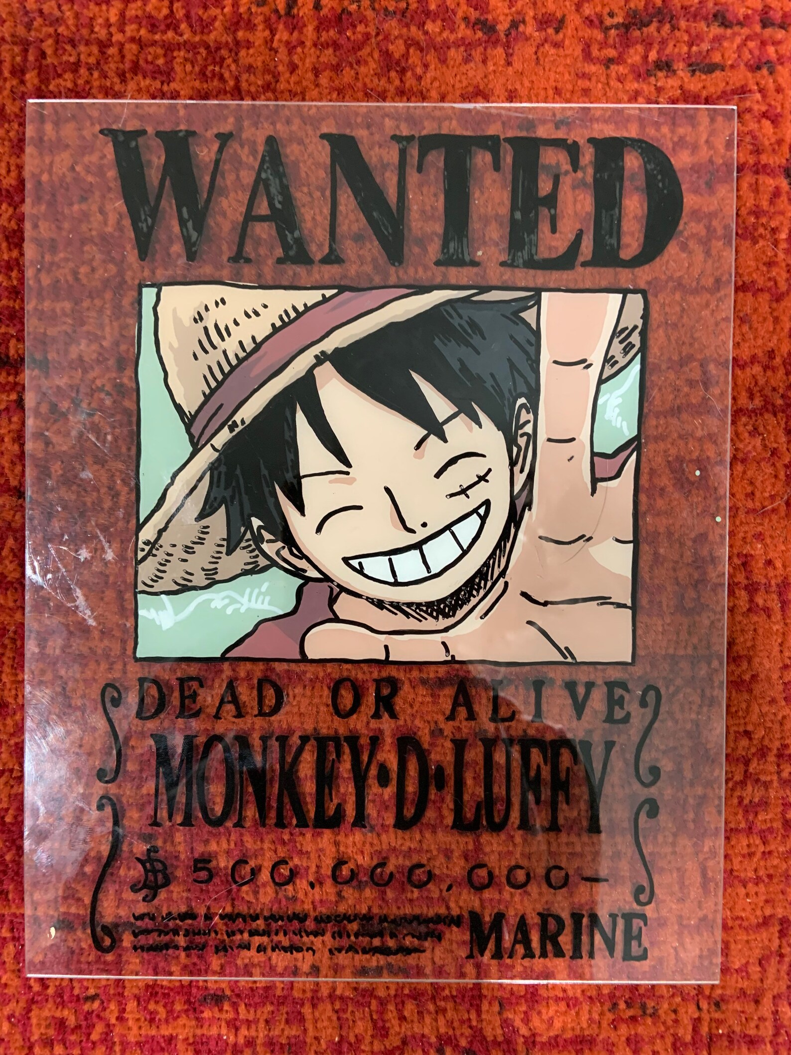 Glass painting of Monkey D. Luffy Etsy