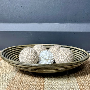 Handmade Rattan Bowl, Woven Display Holder, Round Straw Woven Trivet, Woven Storage