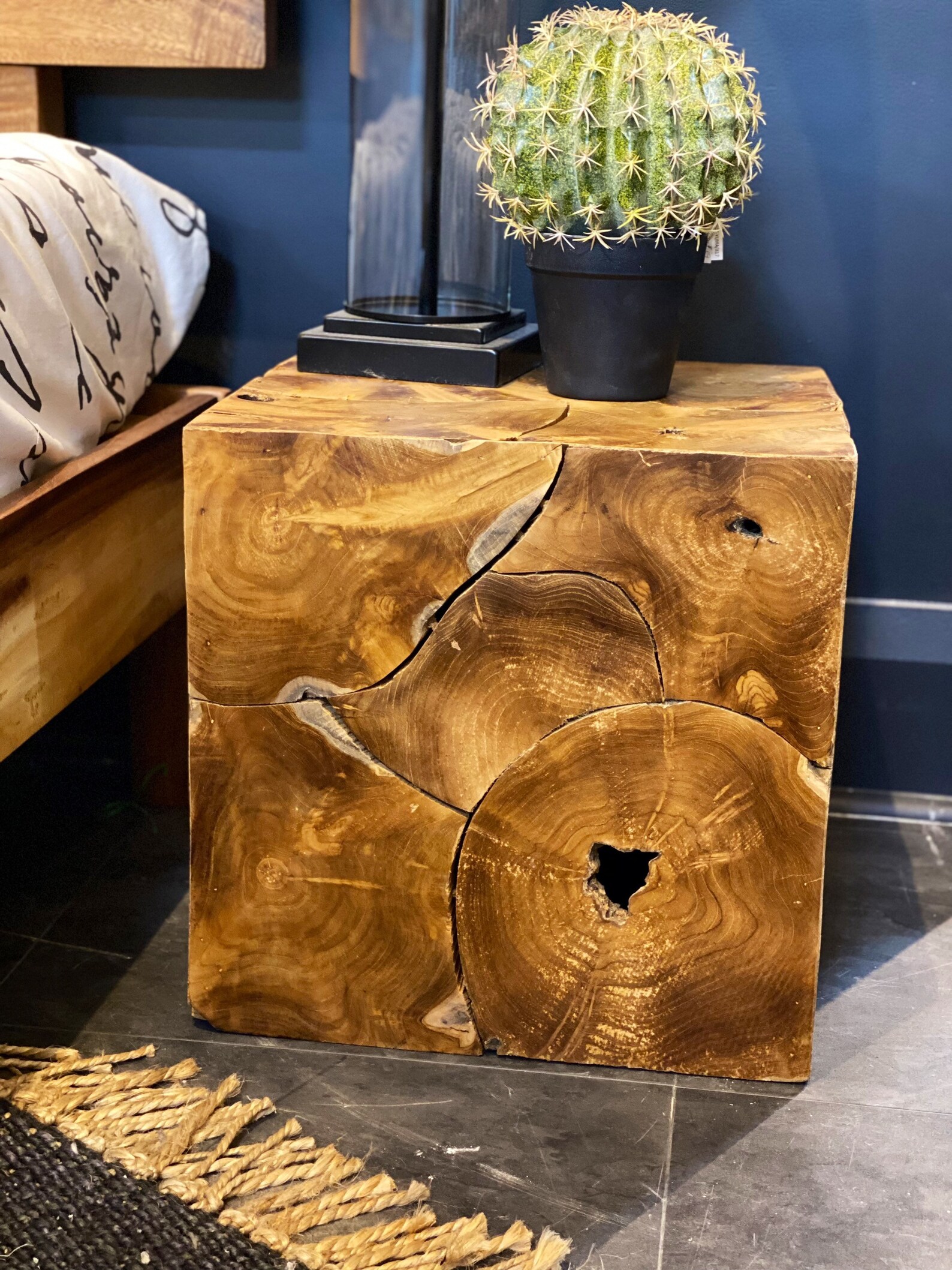 Solid Wooden End Table Unique Side Table Accent Stand - Etsy