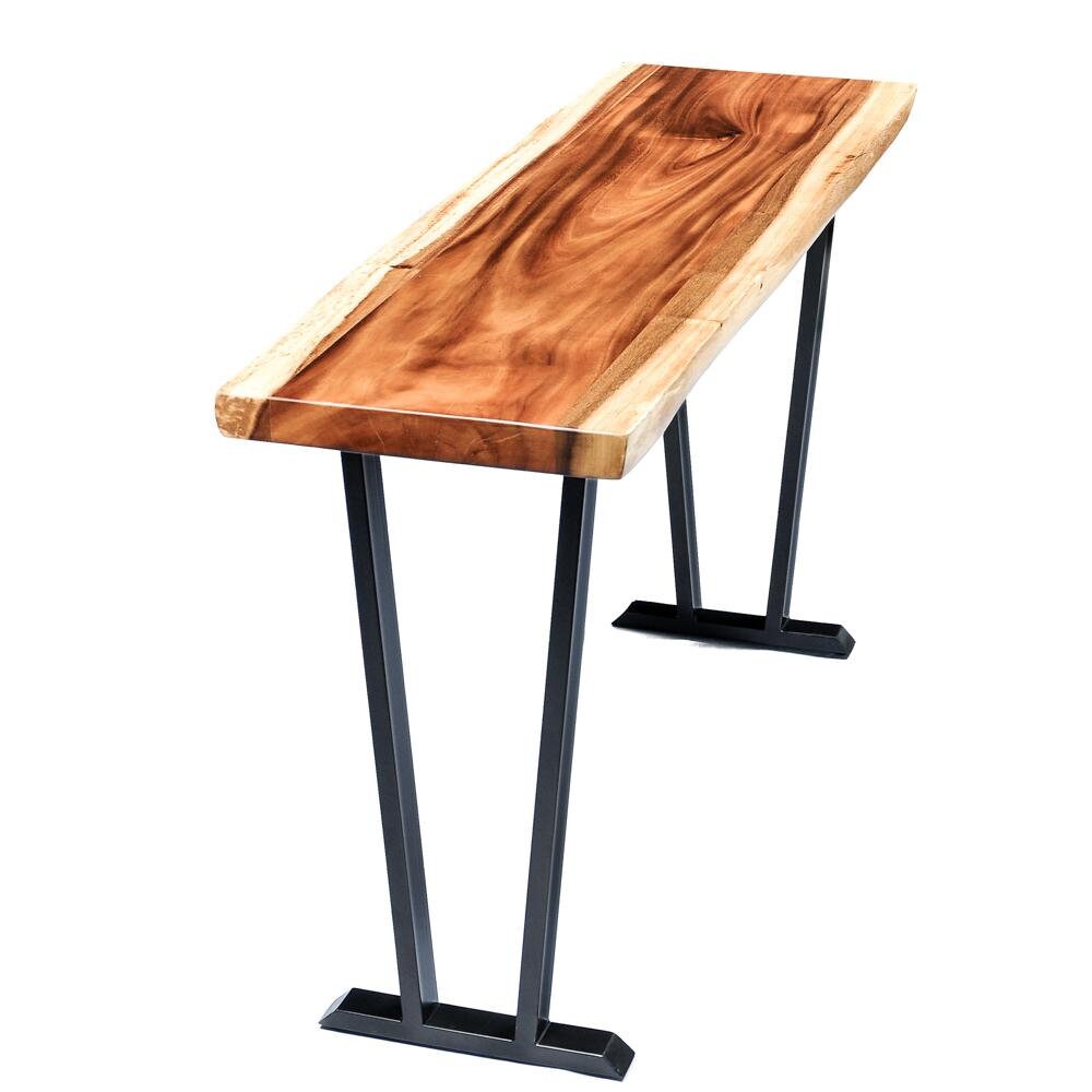 Suar Wood Console Table, Black Metal Legs, Modern Entryway Table - Etsy