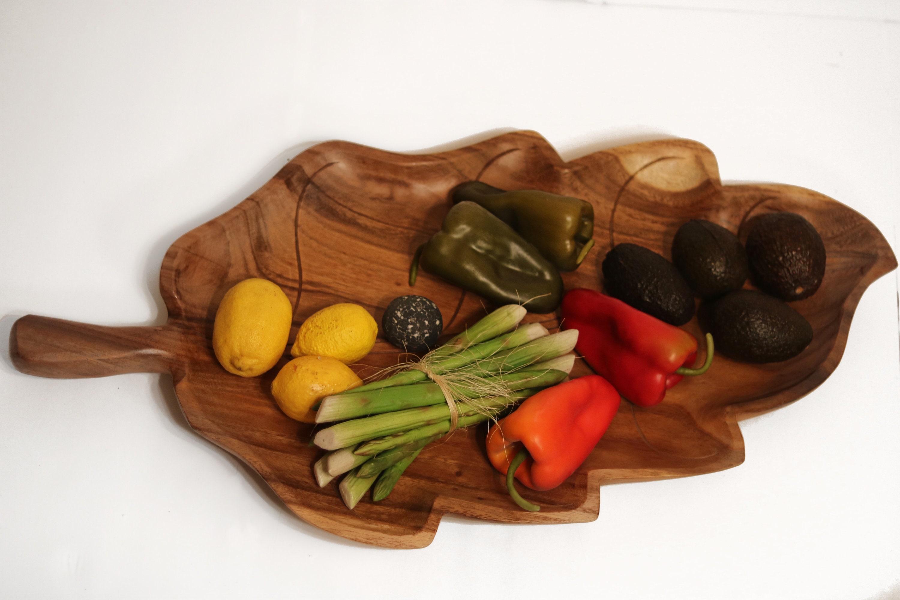 Leaf Shape Wood Tray Serving Tray Natural Real Solid Wood Etsy