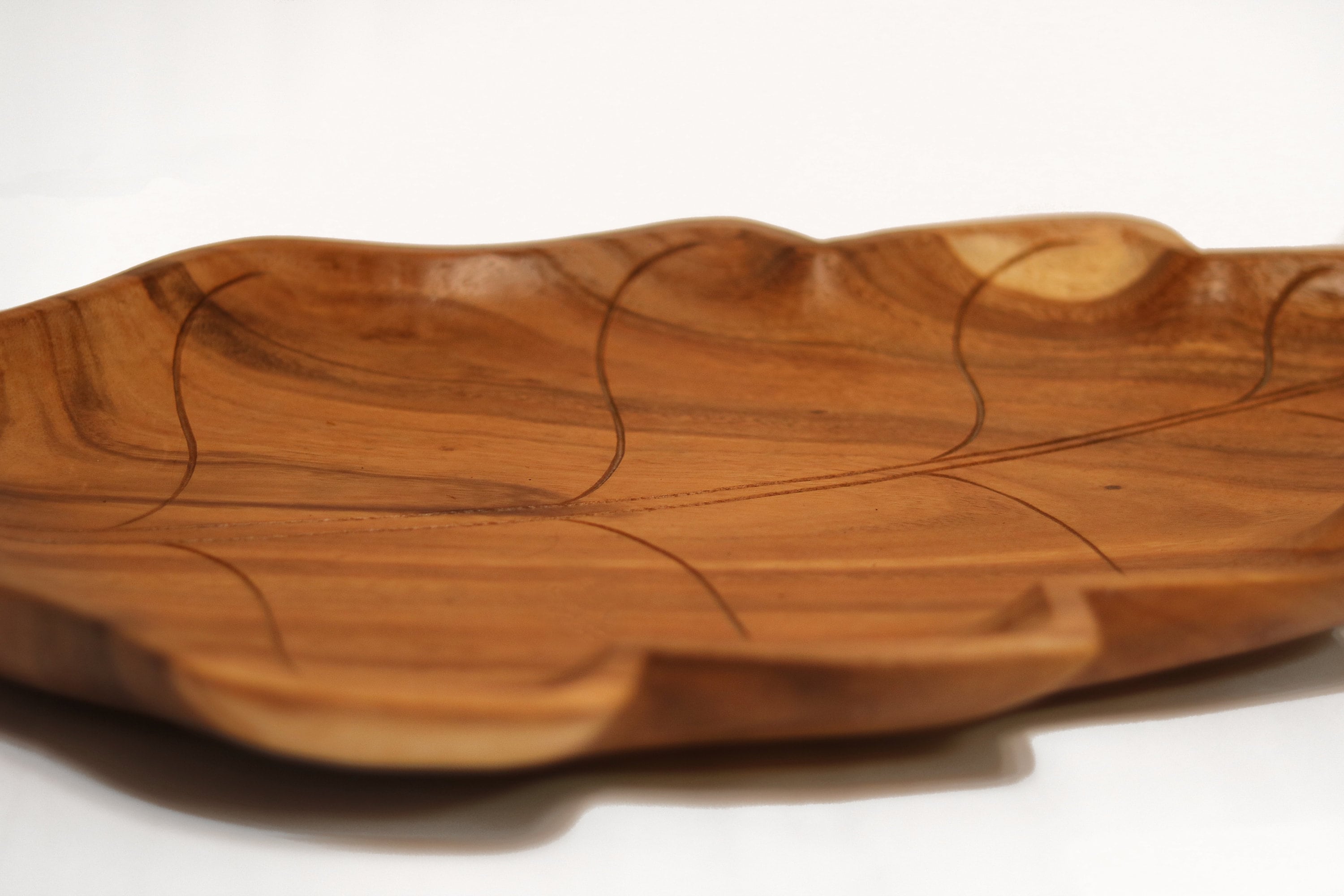 Leaf Shape Wood Tray Serving Tray Natural Real Solid Wood Etsy