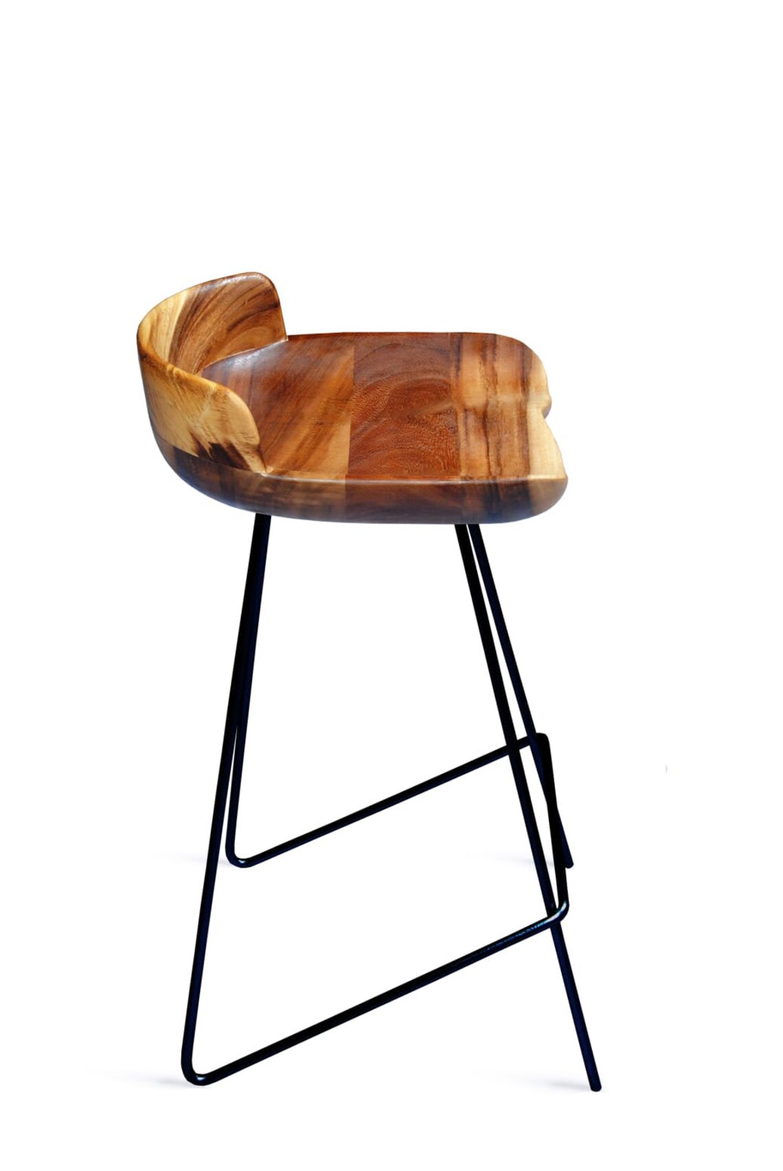 Solid Wood Bar Stool Teak Counter Stools Wood Pub Stools Etsy