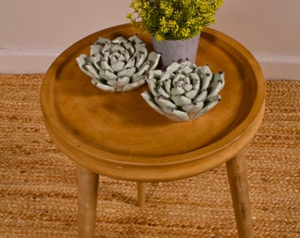 Obite Massivholz Akzent Hocker, Badezimmer Ständer, Teak Blumenständer, Beistelltisch aus Holz