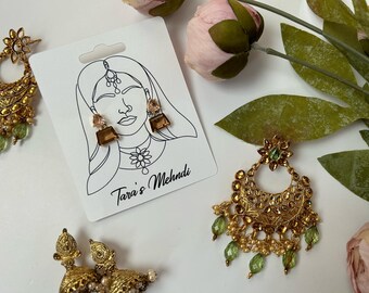 Tarjeta de joyería india personalizada / Embalaje de joyería india / Tarjeta para pendientes de noche de Mehndi / Tarjeta de recuerdo para pendientes indios / Soporte para pendientes indios