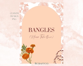 Custom Bangle Favour Sign PNG | Bangle Bar Sign PNG | Mehndi Favour PNG | Indian Wedding Sign