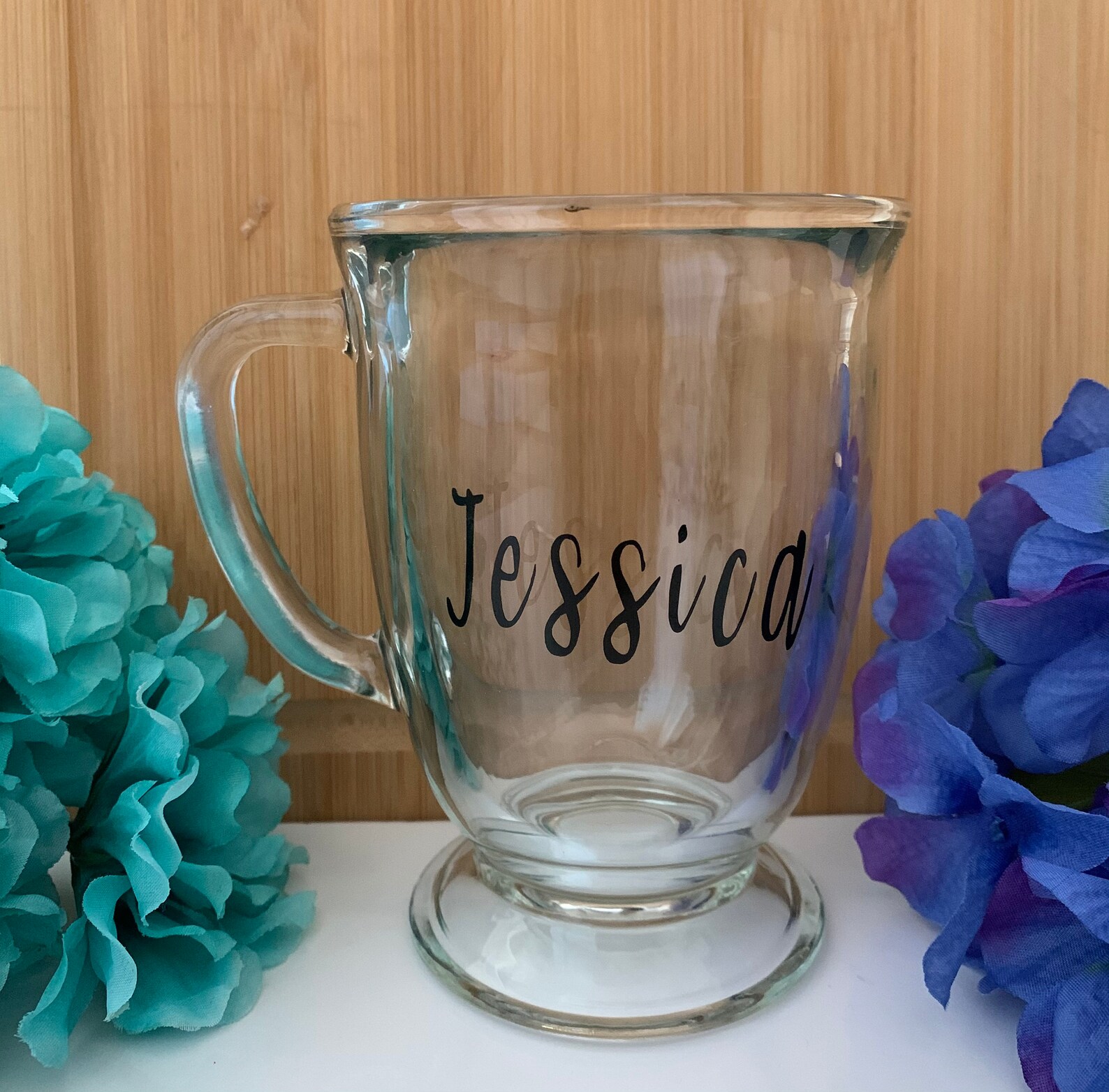 Personalized Glass Mug with Name Clear Glass Coffee Mug with Etsy