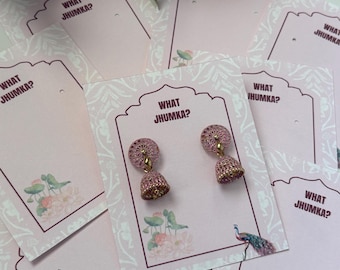 Custom Indian Jewelry Card | Indian Jewelry Packaging | Mehndi Night Earring Card | What Jhumka Earring Card Favour | Indian Earring Holder