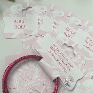 Custom Bangle Holder Card | Bracelet Card | Bangle Favour | Bangle Bar | Mehndi Favour Label | Bole Chudiyan