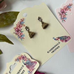 Carte de voeux indienne personnalisée | Emballage de bijoux indiens | Carte de boucle d'oreille nuit Mehndi | Cadeau pour carte boucles d'oreilles indiennes | Support de boucle d'oreille indien