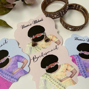 Carte de voeux indienne personnalisée | Emballage de bijoux indiens | Carte de boucle d'oreille nuit Mehndi | Cadeau pour carte boucles d'oreilles indiennes | Support de boucle d'oreille indien