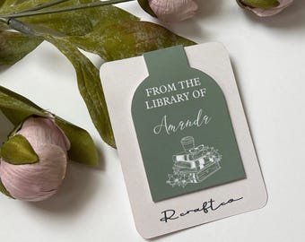Custom Magnetic Bookmark with Name | Personalized Bookmark with Name | Floral Magnetic Bookmark | From the Library of Bookmark |