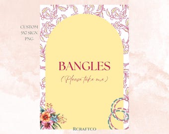 Custom Bangle Favour Sign PNG | Bangle Bar Sign PNG | Mehndi Favour PNG | Indian Wedding Sign