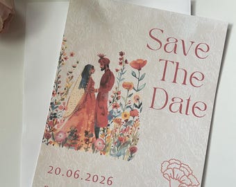 Custom Save the Date | South Asian Wedding Save the Date | Indian Wedding Save the Date |Editable Save the Date | Save the Date PNG Download