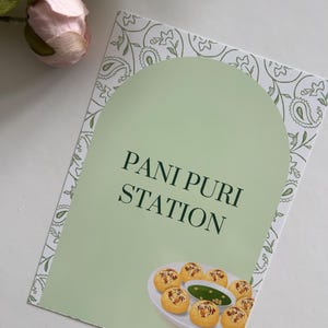 Custom Pani Puri Station 5x7 Sign | Pani Puri Station Sign | Indian Wedding Signs | Indian Food Station Sign