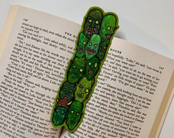 CREEPY MONSTER BOOKMARK | Orc Faces Bookmark | Horror Gothic Spooky Halloween Gift for Book Lovers | Unique Illustrated Zombie Bookmark
