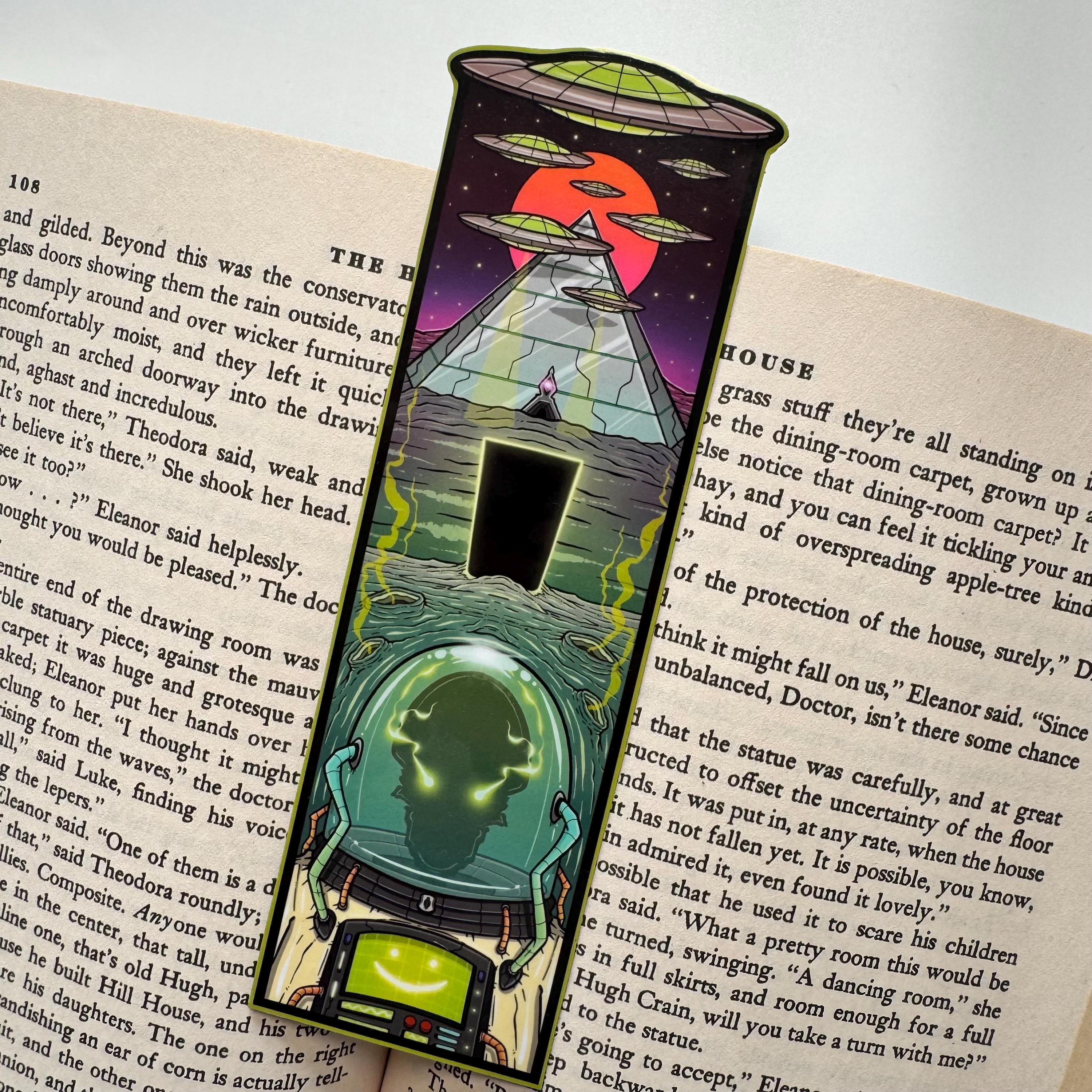 Alien Experiment Bookmark: Sci-fi Pyramid Portal Art - Etsy UK