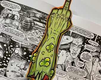 Illustrated Severed Zombie Arm Bookmark for readers of fantasy, horror, and gothic books