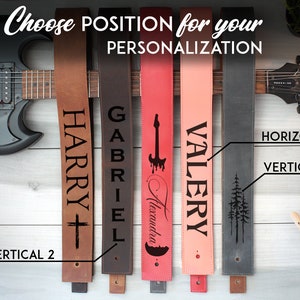 Personalized Guitar Strap, Adjustable Soft Leather Guitar Strap, Custom Engraved Guitar Straps, Guitar Player Essentials, Guitarist Gifts image 5