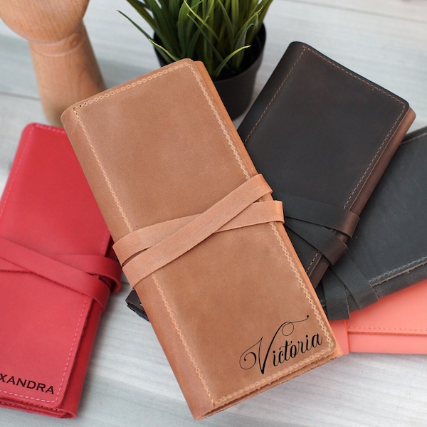 Estuche organizador de joyas de cuero personalizado: Estuche de viaje para joyas