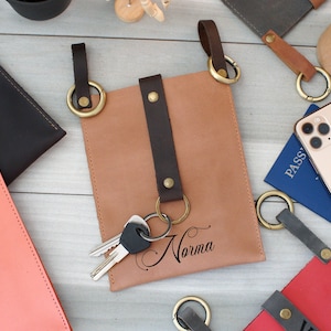 Marsupio in pelle per donna, marsupio inciso, marsupio personalizzato per telefono e carte, borsa da viaggio unica per lei, regali per ragazza