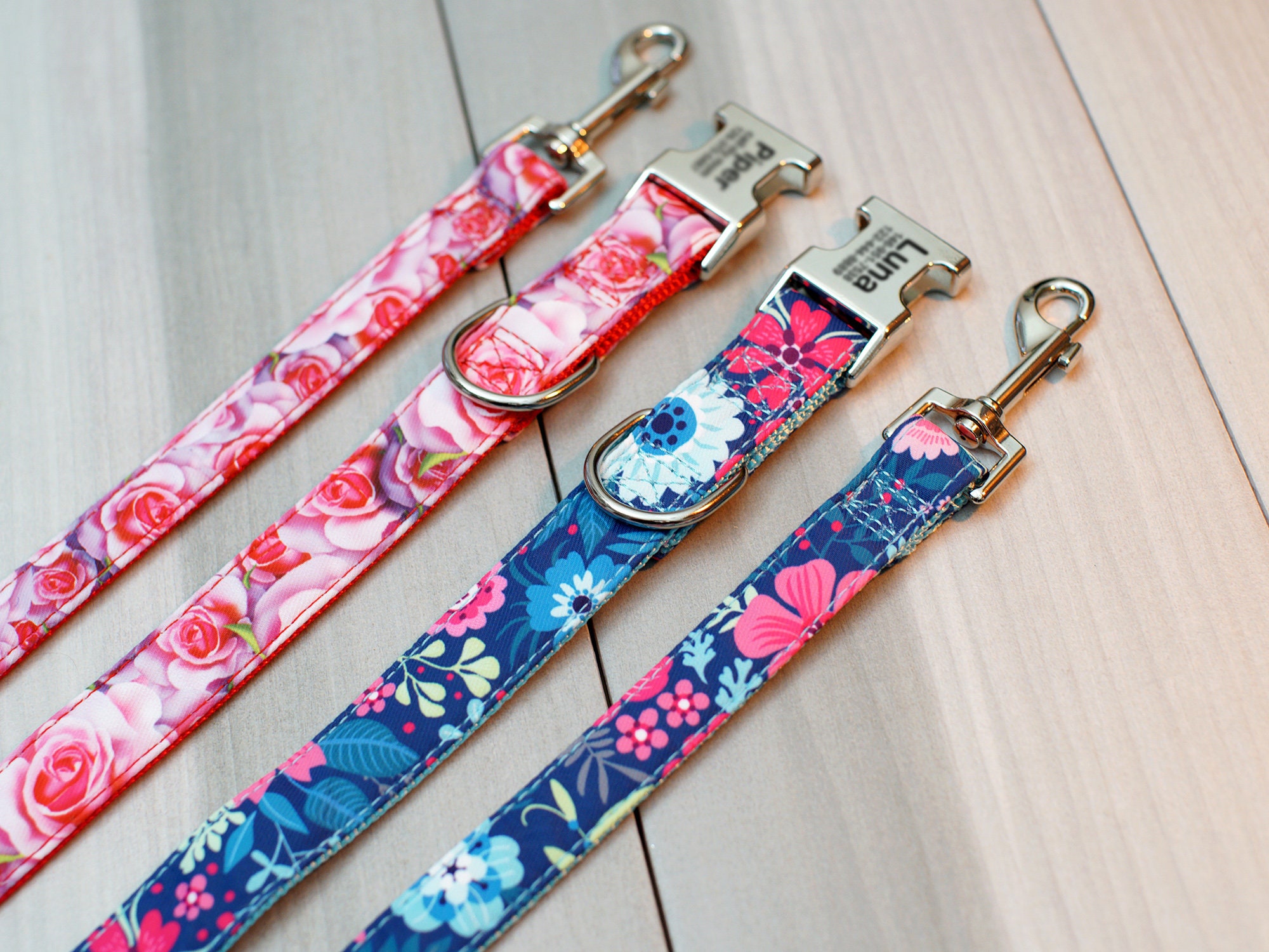 Custom Pet Dog Collar Personalized Printed Nylon Collar Dog Id Tag Collars Engra