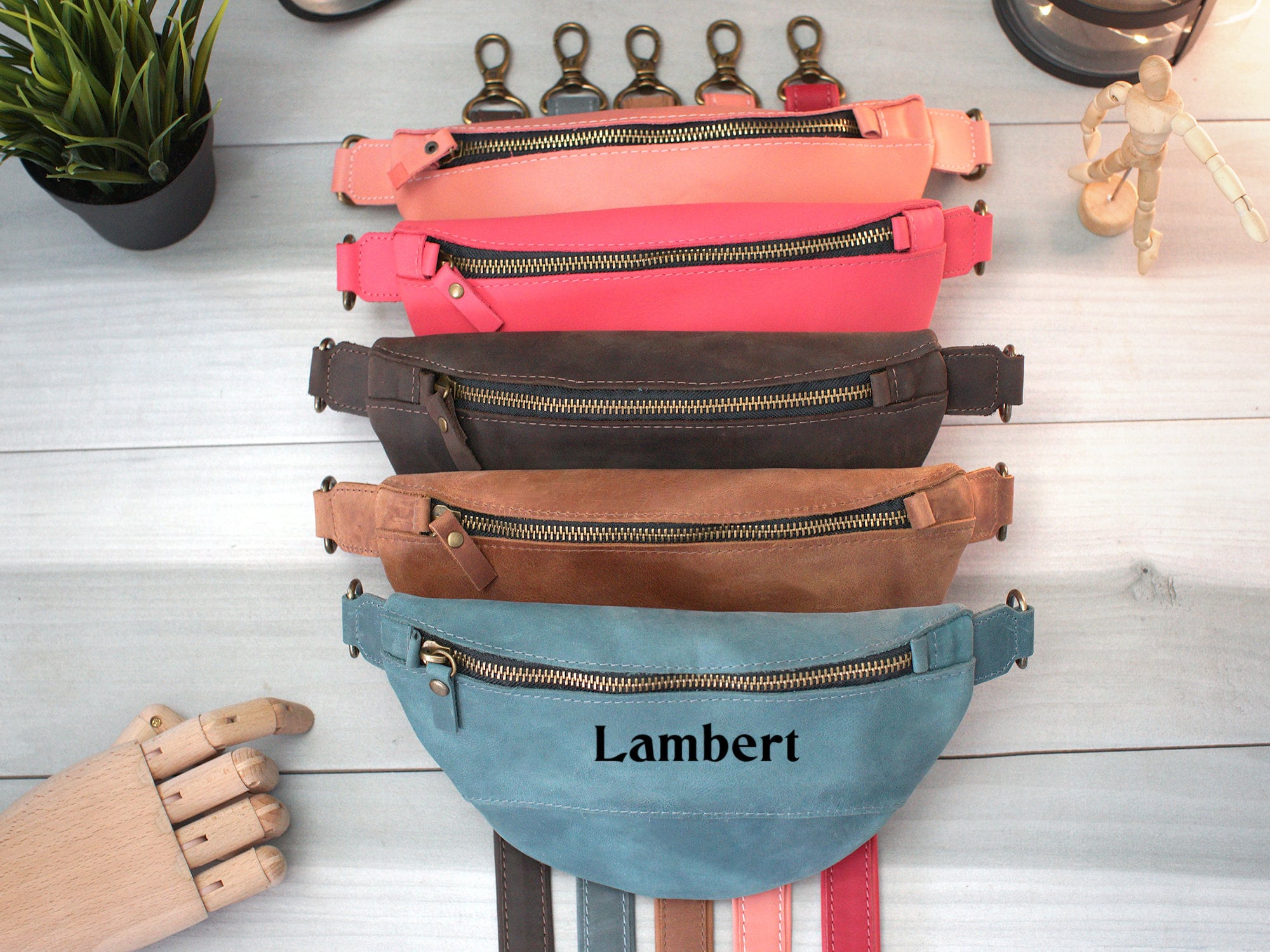 Leather Crossbody Bag with Adjustable Strap | Personalized Fanny Pack | Custom Men’s Waist Bag | Women’s Day Belt Bag