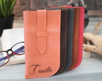Custodia per occhiali da sole in pelle personalizzata: colori vivaci, custodia per occhiali con incisione personalizzata