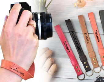 Leather Camera Wrist Strap: Personalized Photographer Gift